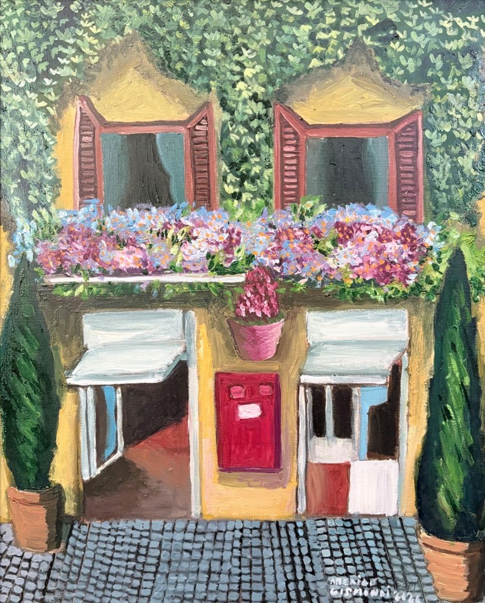 Un angolo di Piazza Navona, olio su tela, 50×40 cm, 2026